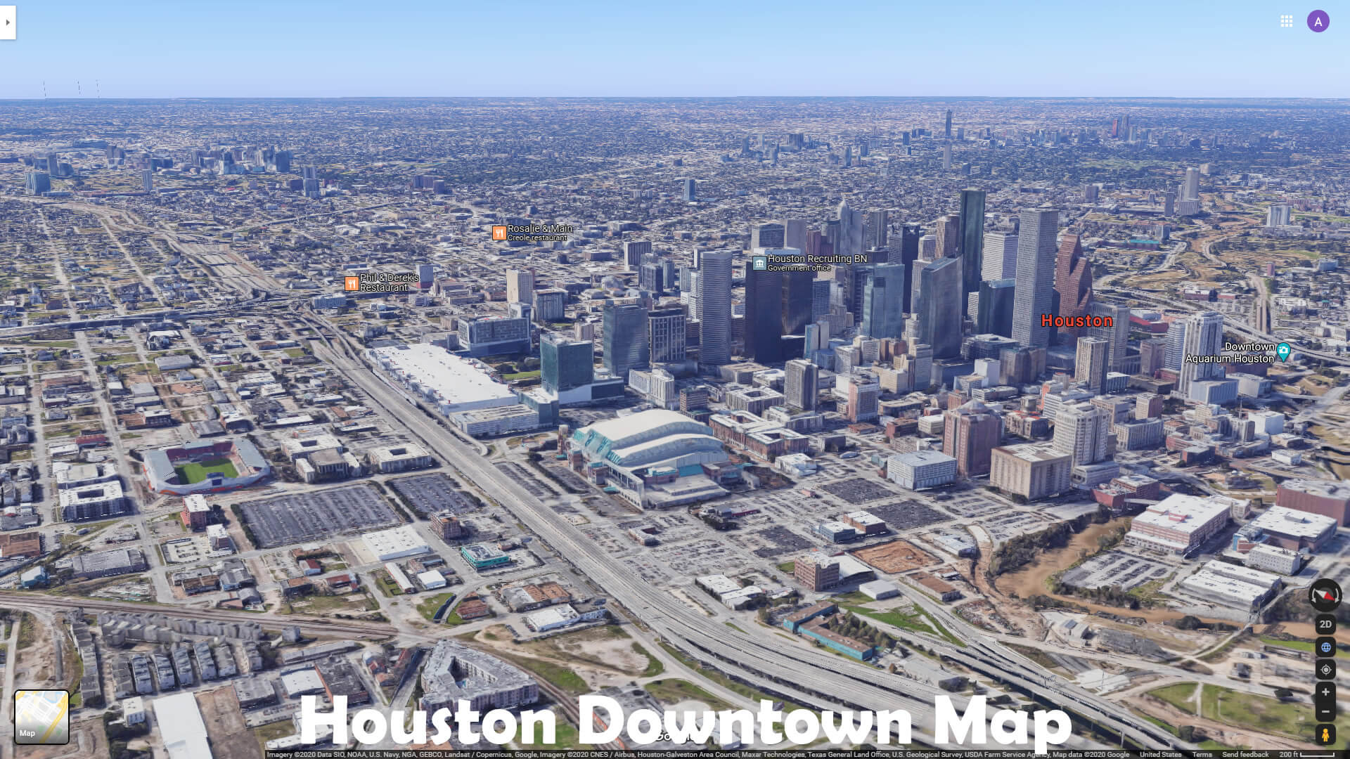 Houston Centre Ville carte